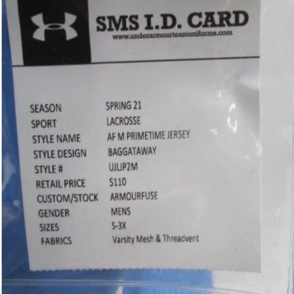 UNDER ARMOUR
Lacrosse Jersey
 'Blue HOPKINS #16'
(Size L) - Picture 5 of 5